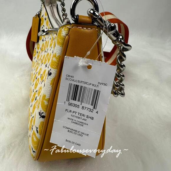 Coach Teri Shoulder/Crosssbody Bag W/ Floral Print CBI49 Chalk/Buttercup Multi - Picture 6 of 9